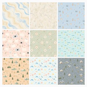 Summer Travel Digital Paper Pack, Watercolor Beach Mountain Road Trip Backgrounds (Digital Download) preview 4
