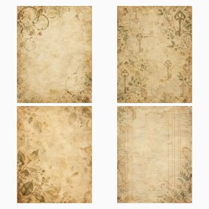 Antique Ephemera Ledger | 40 US Letter Digital Scrapbook Papers image 6