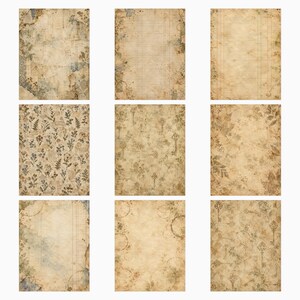 Antique Ephemera Ledger | 40 US Letter Digital Scrapbook Papers image 3