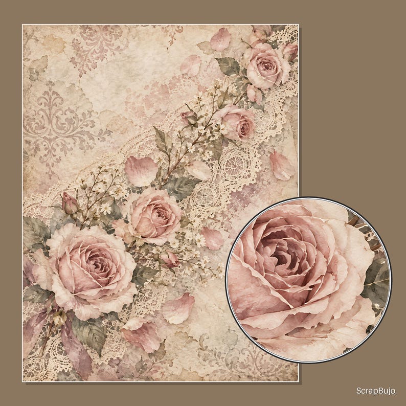 Pizzo e rosa romantici immagine 14