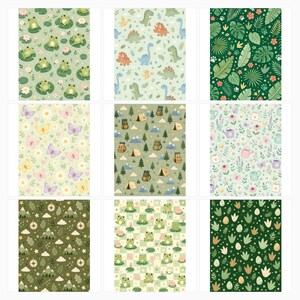 Nature Adventure Digital Paper Pack, Frog Dino Camping Labels (US Letter JPG) preview 2