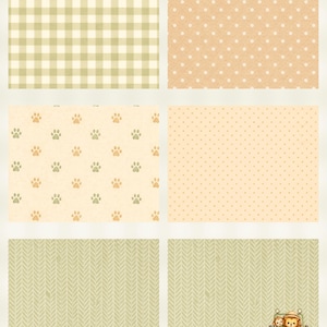 Tiny Safari Friends Watercolor Digital Paper Pack | Baby Animals, Pastel Patterns (Digital Download) preview 6