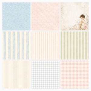 First Communion Watercolor Digital Paper Pack, Religious Scrapbook Pages (Digital Download) preview 3
