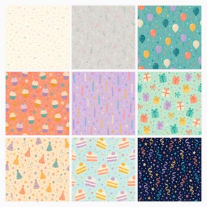 Neutral Youth Birthday Digital Paper Pack, Scrapbook Backgrounds (Digital Download) preview 5