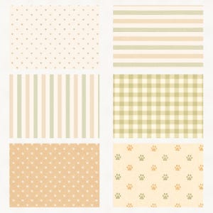 Tiny Safari Friends Digital Paper Pack | Baby Animals Watercolor Patterns (Digital Download) A4 PDF preview 5