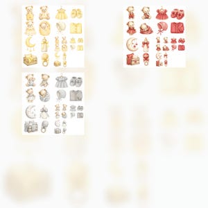 Watercolor Baby Teddy Bear Clipart Bundle, Nursery Shower PNGs (Digital Download) preview 5