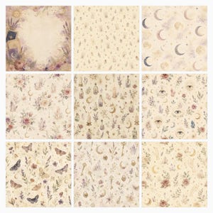 Mystic Moon Tarot Junk Journal Kit, Celestial Scrapbook Paper, Witchy Ephemera (Digital Download) preview 4