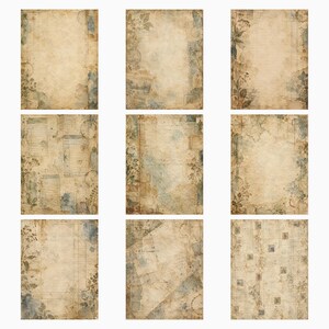 Antique Ephemera Ledger | 40 US Letter Digital Scrapbook Papers image 2