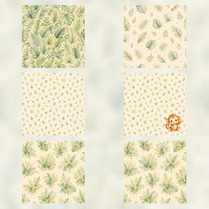 Tiny Safari Friends Digital Paper Pack | Baby Animals Watercolor Patterns (Digital Download) preview 2