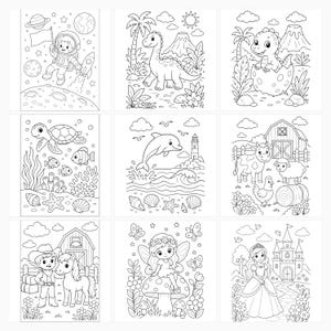 Summer Coloring Pages Bundle | Astronaut, Planets, Rockets (PDF, JPG, SVG) preview 4