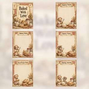 Sweet Bakery Junk Journal Kit, Vintage Recipe Pages, Scrapbook Papers (Digital Download) preview 5