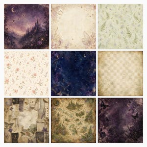 Fairy Junk Journal Papers, Vintage Botanical Digital Bundle (12×12 Inch, US Letter) preview 5
