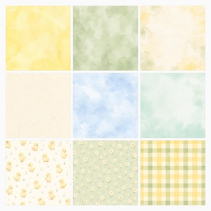 Baby Duckling Daisy Watercolor Papers, Nursery Scrapbook Journal Pages (Digital Download) preview 5
