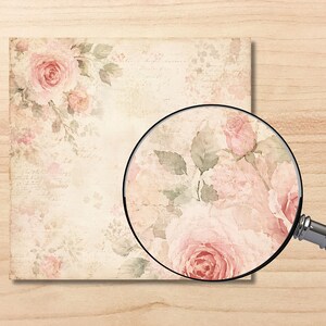 Shabby Chic Rose Garden Digital Paper Pack | Vintage Floral Scrapbook Pages (Digital Download) preview 2