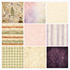 Fairy Junk Journal Papers, Vintage Botanical Digital Bundle (12×12 Inch, US Letter) preview 2