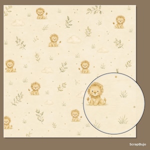Baby Lion Safari Watercolor Papers and Die Cuts (Digital Download) preview 6