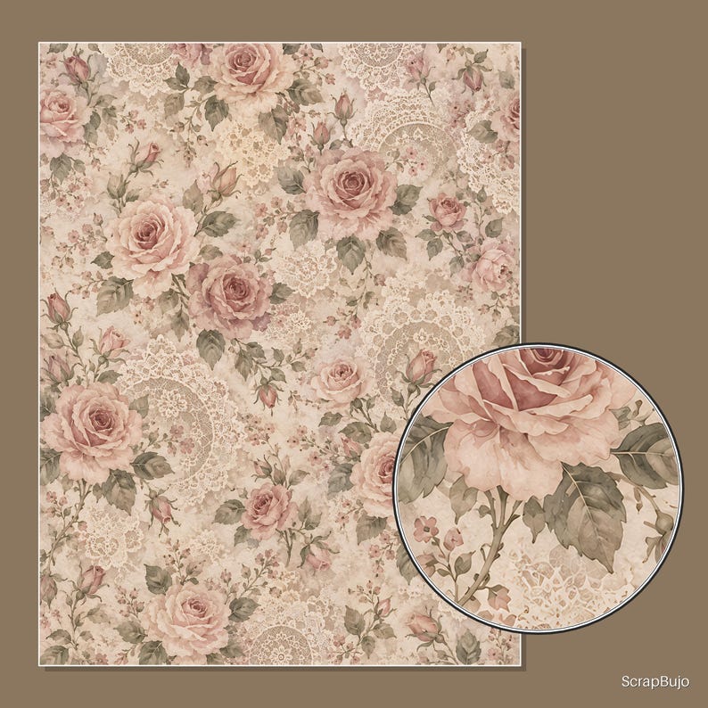 Pizzo e rosa romantici immagine 11