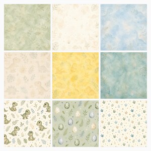 Baby T-Rex Watercolor Nursery Digital Paper Bundle (Digital Download) preview 3