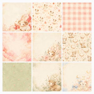 Baby Zodiac Digital Paper Pack, Celestial Nursery Scrapbook Kit, Astrology Clipart (12×12 JPG) preview 4