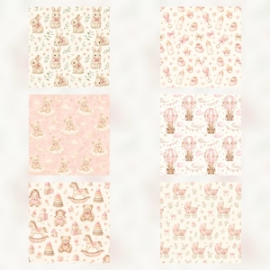 Baby Pink Watercolor Nursery Digital Paper Pack, Scrapbook Journal Kit (Digital Download) preview 4