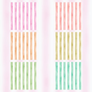 Pastel Watercolor Stripes Digital Paper Pack | 36 Scrapbook Papers (Digital Download) preview 4