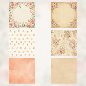 Boho Rose Garden Digital Paper Pack | Vintage Floral Scrapbook Paper | Junk Journal, Cottagecore Printable preview 5