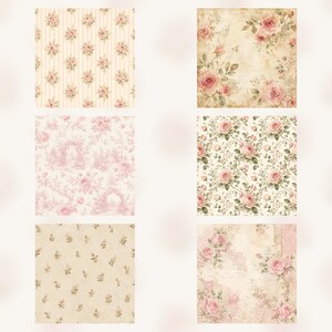 Shabby Chic Rose Garden Digital Paper Pack | Vintage Floral Scrapbook Pages (Digital Download) preview 6