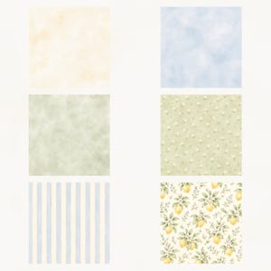 Watercolor Baby Animals Lemon Garden Digital Paper (Digital Download) preview 2