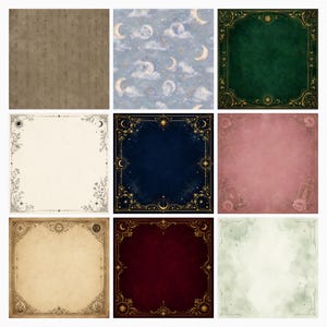 Mystical Grimoire Collage Papers | Vintage Witchy Junk Journal Backgrounds (Digital Download) preview 3