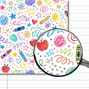 Back to School Digital Paper Pack, 40 Scrapbook Papers, Teacher Classroom Backgrounds (Digital Download) preview 2