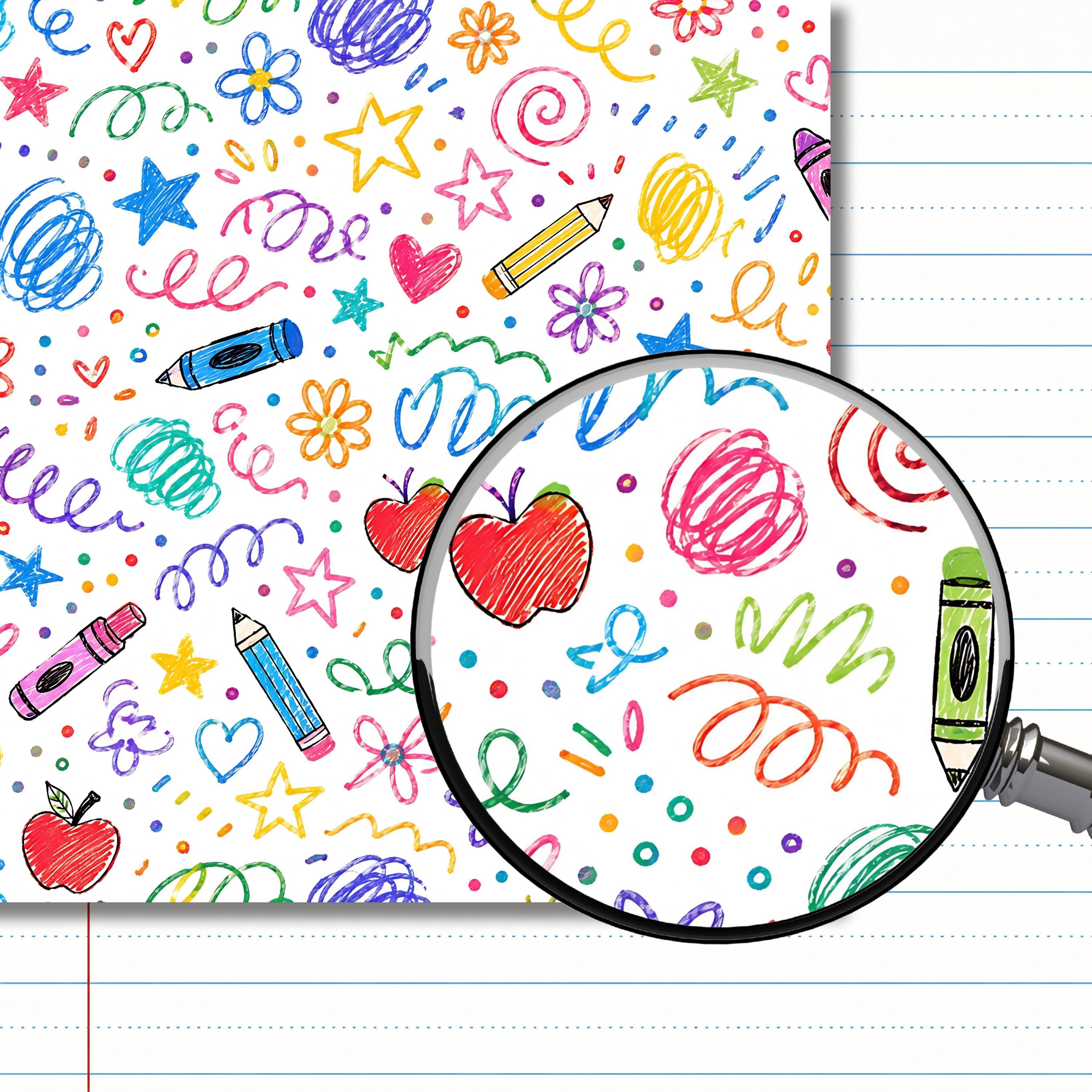 Back to School Digital Paper Pack, 40 Scrapbook Papers, Teacher Classroom Backgrounds (Digital Download) paper preview 2