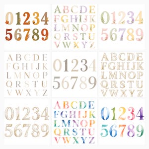 Alphabet and Numbers Printable Bundle | 20 Styles, JPG Files (Digital Download) preview 5