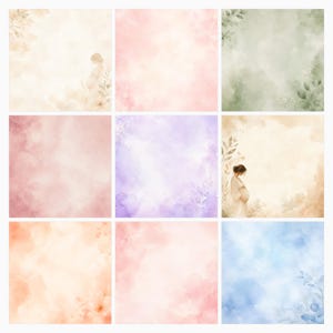 Maternity Watercolor Digital Paper Pack, Baby Shower Journal Cards (Digital Download) preview 2