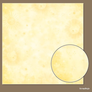 Leo Baby Nursery Digital Paper Pack, Watercolor Sun Celestial Patterns (Digital Download) preview 6