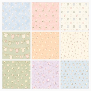 Maternity Baby Shower Digital Paper Pack, 40 Nursery Patterns, Journal Backgrounds (Digital Download) preview 6