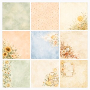 Golden Sun Solar Magic Scrapbook Papers, Watercolor Sunflowers, Die Cuts (Digital Download) preview 4