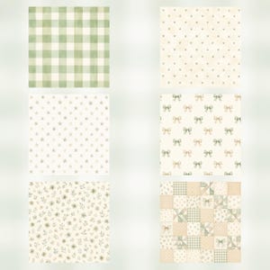 Baby Green Nursery Digital Paper Pack, Watercolor Scrapbook Journal Kit (Digital Download) preview 3