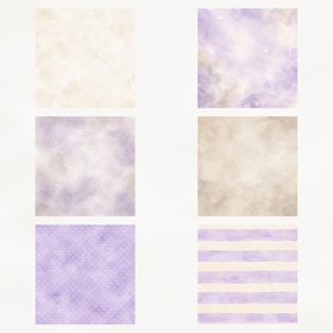 Baby Violet Watercolor Digital Paper Pack, Lavender Nursery Patterns (Digital Download) preview 3