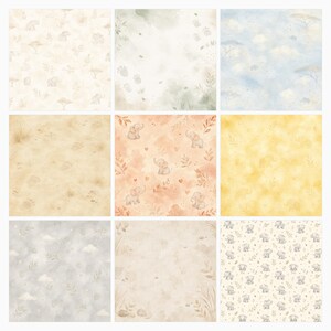 Baby Elephant Safari Watercolor Papers, Nursery Scrapbook Die Cuts (Digital Download) preview 2
