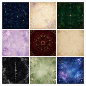 Mystical Grimoire Collage Papers | Vintage Witchy Junk Journal Backgrounds (Digital Download) preview 4