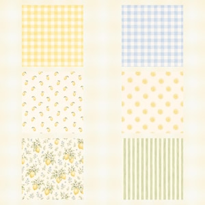 Watercolor Baby Animals Lemon Garden Digital Paper (Digital Download) preview 3