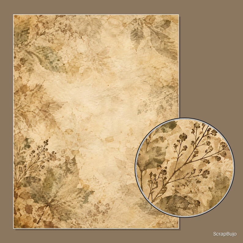 Antique Ephemera Ledger | 40 US Letter Digital Scrapbook Papers image 14