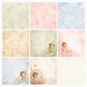 Virgo Baby Nursery Digital Paper Pack, Watercolor Zodiac Designs (Digital Download) preview 2