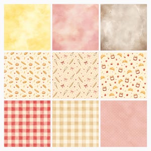 Watercolor Bakery Animals Digital Papers, Cats, Dogs, Bears (Digital Download) preview 3