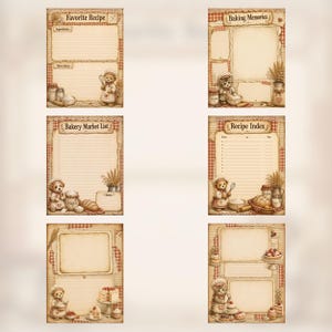 Sweet Bakery Junk Journal Kit, Vintage Recipe Pages, Scrapbook Papers (Digital Download) preview 6
