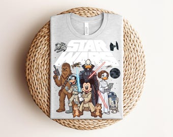 Disney Star Wars Shirt Mickey Jedi Tee Donald Vader Tshirt Disney Trip 2026 Family Vacation Tee Cute Chewbacca Goofy Matching Shirts