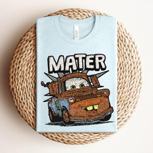 Tow Mater Shirt, Pixar Cars Tee, Disney Trip 2026, Family Vacation, Retro Radiator Springs Racing Graphic Shirt, Heather Prism Lilac Tee image 2