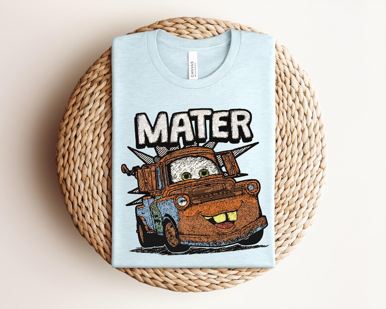 Tow Mater Shirt, Pixar Cars Tee, Disney Trip 2026, Family Vacation, Retro Radiator Springs Racing Graphic Shirt, Heather Prism Lilac Tee image 2