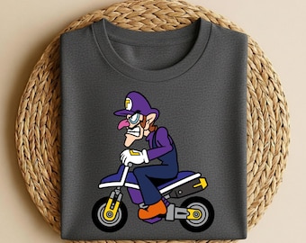 Waluigi T-Shirt, Retro Gaming Graphic Tee, Mario Kart Shirt, Gamer Gift Idea, Vintage 90s Gaming Top, Waluigi Shirt