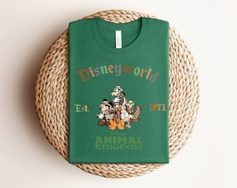 Disney World Est 1971 Shirt, Animal Kingdom Tee, Mickey and Friends Safari Graphic, Disney Trip 2026, Family Vacation, Prism Dusty Blue